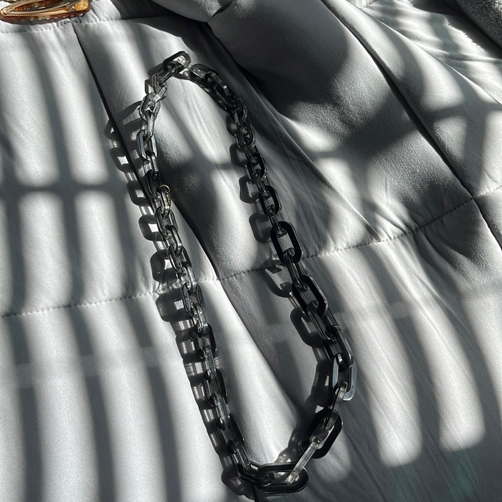 14th and Union plastic black chain necklaces